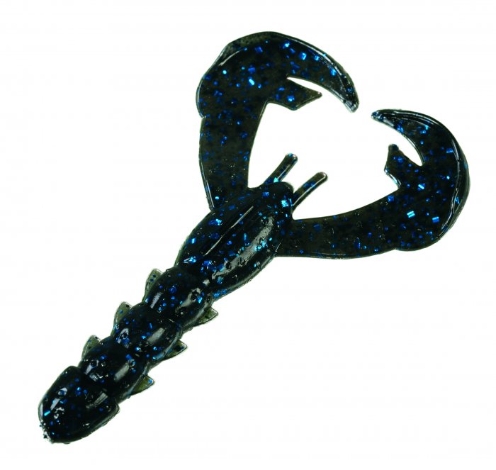 Strike King Rage Baby Craw 3in 9pk Black Blue Flake