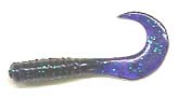 Action Bait 3in Curly Grubs 20pk Electric Blue Grape