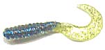 Action Bait 3in Curly Grubs 25pk Firecracker Chartreuse Tail