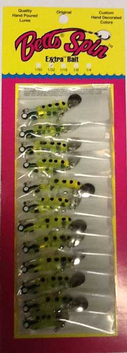 Betts Spin 1/16 Chartreuse Black Spot 12/cd