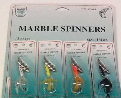 FJ Neil Marble Spinners 1/4oz Assortment 12/cd