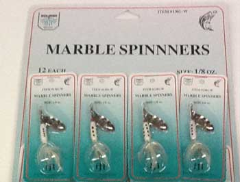 FJ Neil Marble Spinners 1/8oz White 12/cd