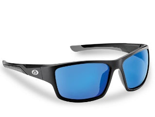 Flying Fisherman Sand Bank Sunglass Matte Black Smoke Blue Mirror