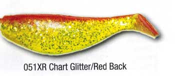 Luckie Strike Shad Minnow MC 3" 10ct Chart Glitter/Red Black