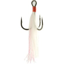 Gamakatsu Treble Hook Feathered White/Red Size 4 2ct