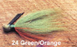 Arkie Bucktail 1/4oz 6/cd Green/Orange