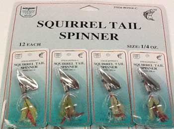 FJ Neil Squirrel Tail Spinners 1/8 Chartreuse 12/cd