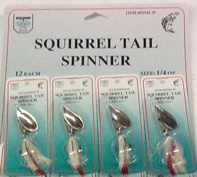 FJ Neil Squirrel Tail Spinners 1/4 White 12/cd