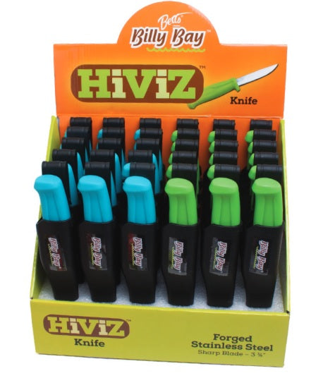 Betts Billy Bay Hi Viz 6in Bait Knife Assorted 30pc Display