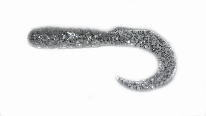 Big Bite Curl Tail Grub 2in 10ct Clear Sparkle