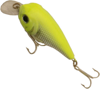 Creme Pond Favorites Shallow Crank 2 1/8" Chartreuse Back