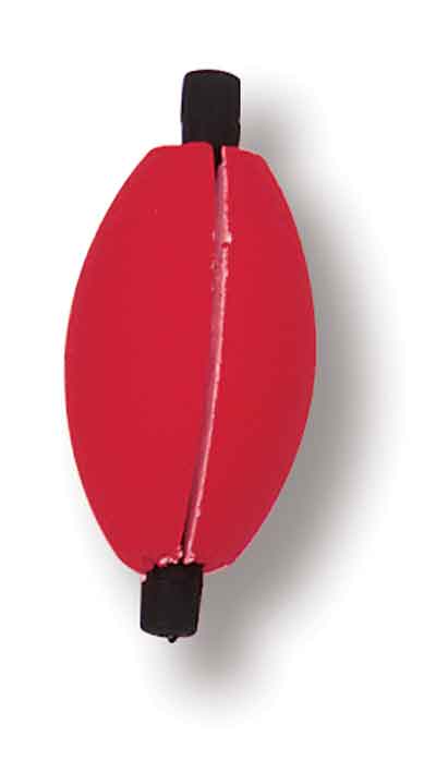 Betts Peg Foam Float Oval w/slit 2.00in 100ct Red/White