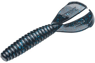 Strike King Rage Twin Tail Menace Grub 4in 8ct Black Blue Flake