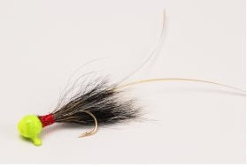 Slater Squirrel Tail Jig 1/32 Chartreuse/Gray Tail #6 Hook 3pk