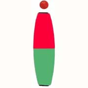 Comal Cigar Slip Float w/Bead 1.50in Red/Green 25/bag