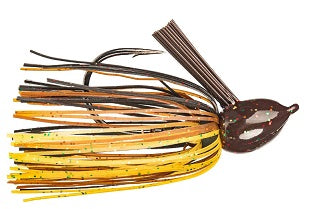 Strike King Hack Attack Fluro Jig 3/8oz Black/Brown/Amber