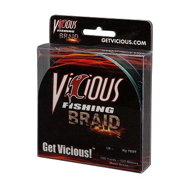 Vicious Braided Line Moss Green 150yd 40lb