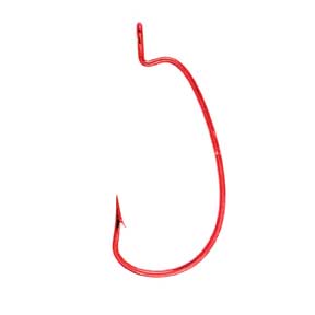 Eagle Claw Pro Worm Extra Wide Gap Red 5ct Size 1/0