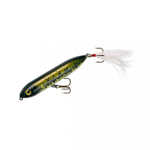 Heddon Super Spook Jr Feathered 3.5in 1/2oz Baby Bass