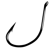 Gamakatsu Drop Shot Hook Black Size 1/0 6ct