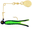 H&H Cajun Grub Spin 1/8 Gold-Grn.Bk.Stp
