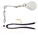 H&H Cajun Grub Spin 1/8 Nick-White Black Stripe 12/Card