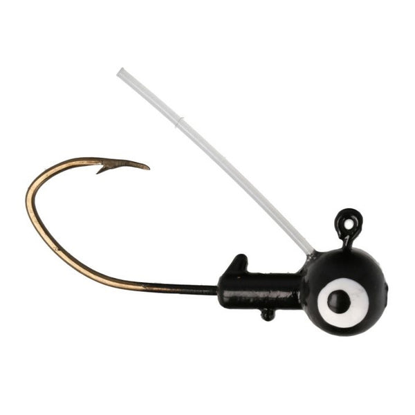 Eagle Claw Pro-V Weedless Ball Jig Head 1/8 10ct Black