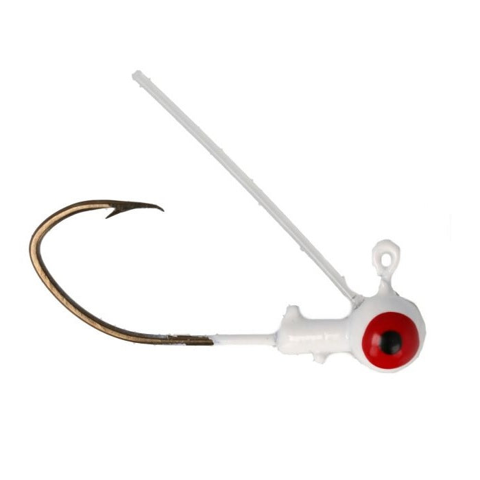 Eagle Claw Pro-V Weedless Ball Jig Head 1/16 10ct White