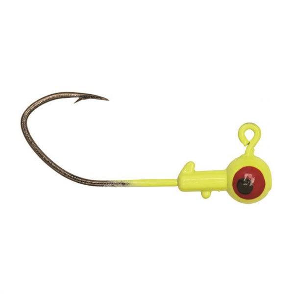 Eagle Claw Pro-V Ball Jig Head 1/16 10ct Chartreuse