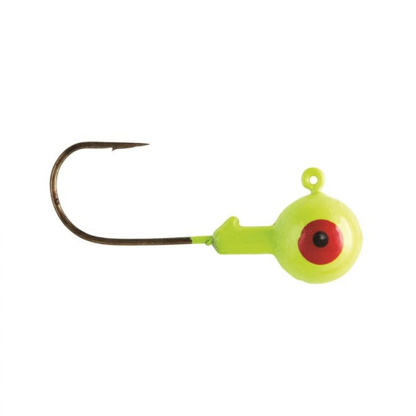 Eagle Claw Ball Jig Head 1/8 10ct Chartreuse