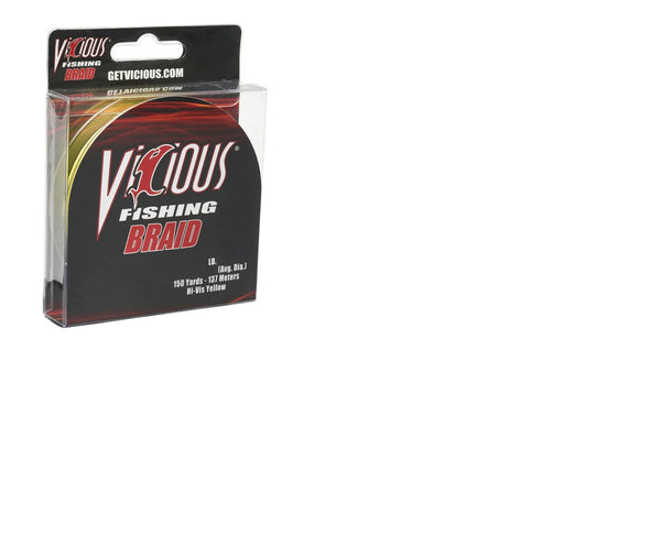 Vicious Braided Line HiVis Yellow 150yd 5lb