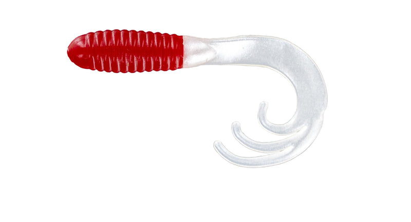 Big Bite Triple Tip Grub 2in 10ct Red White