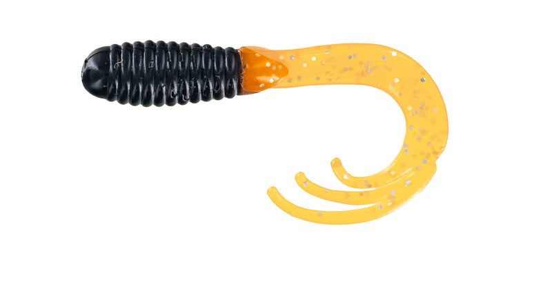 Big Bite Triple Tip Grub 2in 10ct Black/Orange Silver