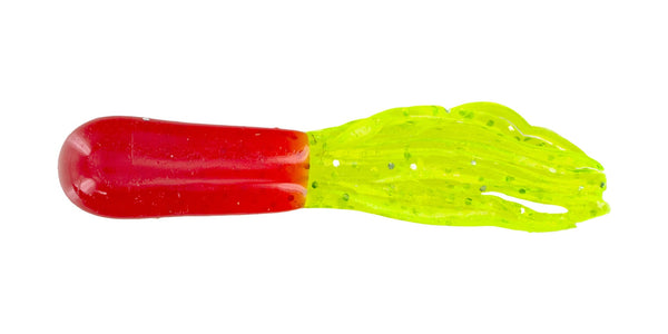 Big Bite Crappie Tubes 1.5in 10ct Red/Chartreuse Sparkle