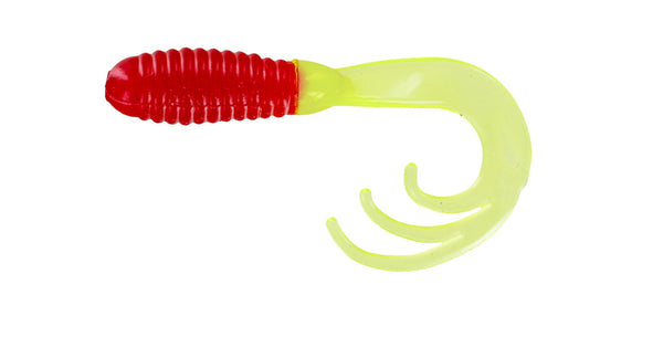 Big Bite Triple Tip Grub 2in 10ct Red Chartreuse