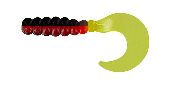 Big Bite Fat Grub 2in 10ct Red/Black/Chartreuse