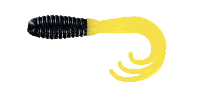 Big Bite Triple Tip Grub 2in 10ct Black/Yellow