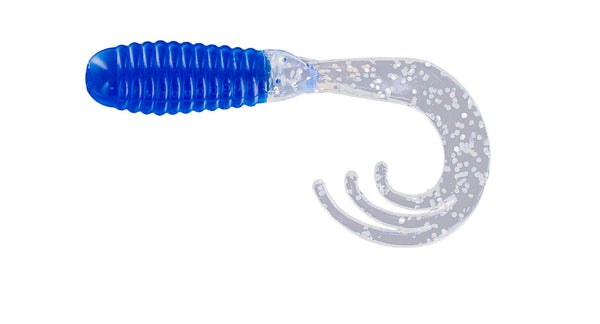 Big Bite Triple Tip Grub 2in 10ct Blue Clear Silver