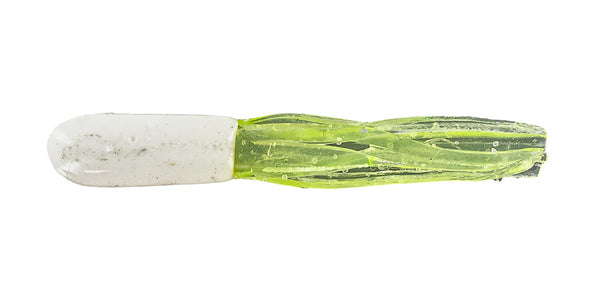 Big Bite Crappie Tubes 1.5in 10ct White/Chartreuse