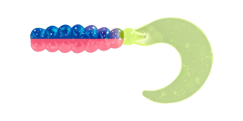 Big Bite Fat Grub 2in 10ct Pink/Blue Sparkle Chartreuse