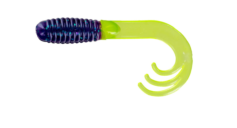 Big Bite Triple Tip Grub 2in 10ct Junebug Chartreuse