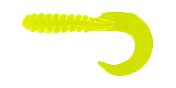 Big Bite Curl Tail Grub 2in 10ct Chartreuse