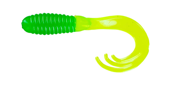 Big Bite Triple Tip Grub 2in 10ct Green Chartreuse TIp