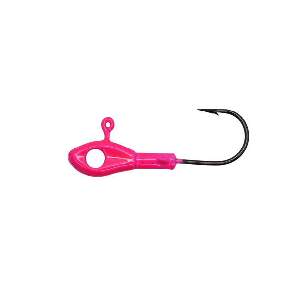 Leland Crappie Magnet Eye Hole Minnow Heads 5ct 1/16oz Pink