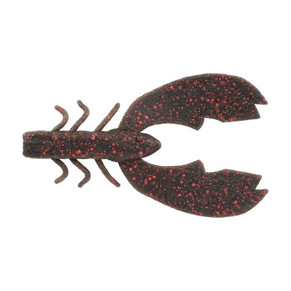 Berkley PowerBait® MaxScent Chigger Craw 4in Black Red Fleck 7ct