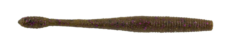 Berkley PowerBait® MaxScent Hit Worm 4.5in Green Pumpkin Purple Fleck 10ct