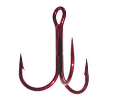 Daiichi Treble Hook 4X Strong Round Bend Bleeding Red