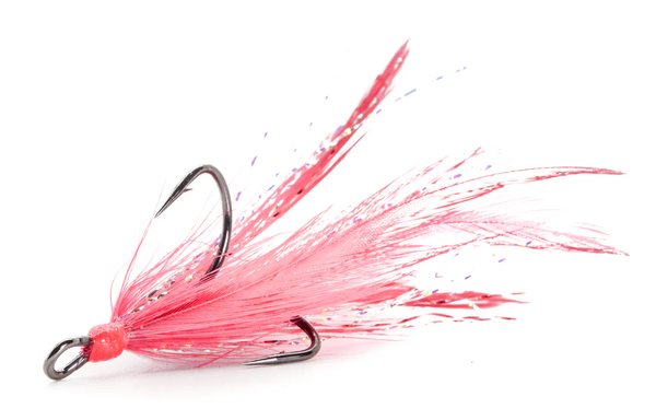 Mustad Dressed Treble Hooks 2ct Red Size 6