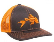 Outdoor Cap Fish Bones Mesh Back Charcoal Neon Orange