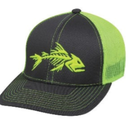 Outdoor Cap Fish Bones Mesh Back Charcoal Neon Yellow